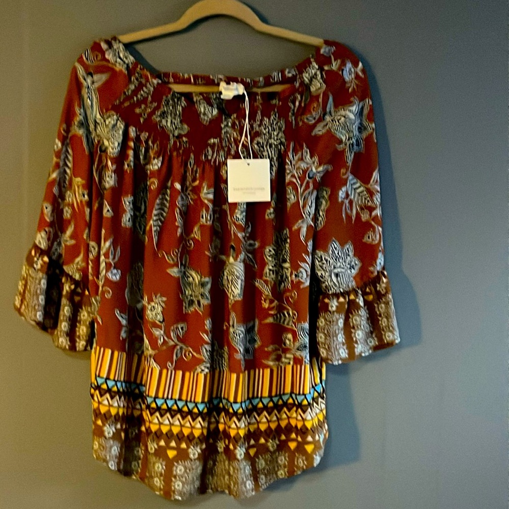 Never worn. Floral, beachlunchlounge collection blouse -  great for summer/fall.